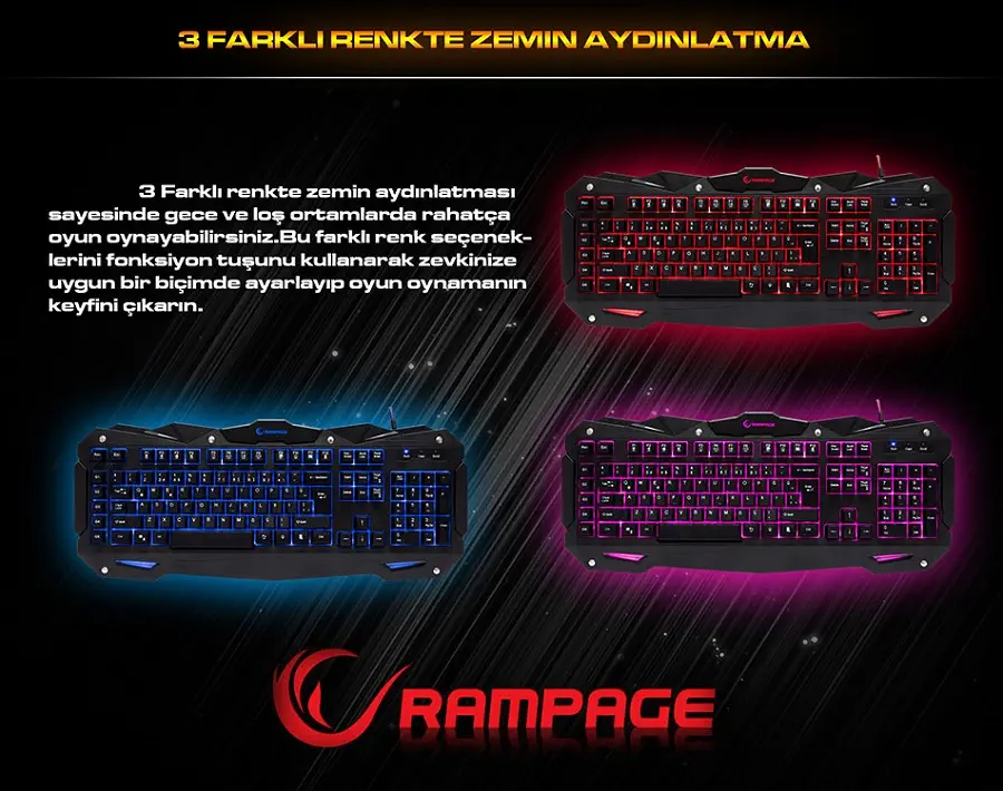 Everest Rampage KM-R1 Klavye Mouse Seti