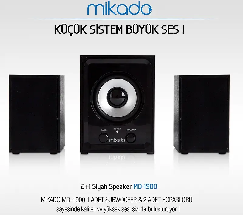 Mikado MD-1900 Siyah Speaker