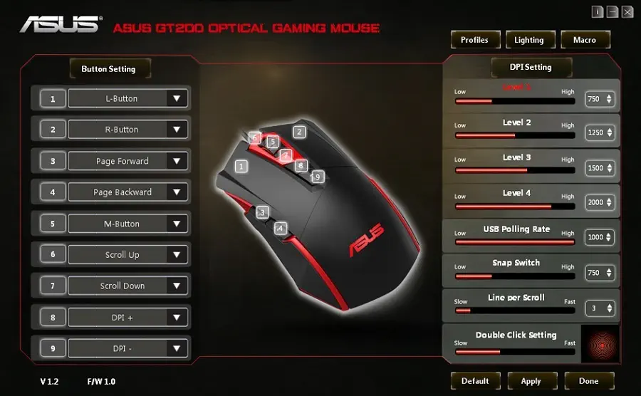 Asus Espada GT200 Gaming Oyuncu Mouse