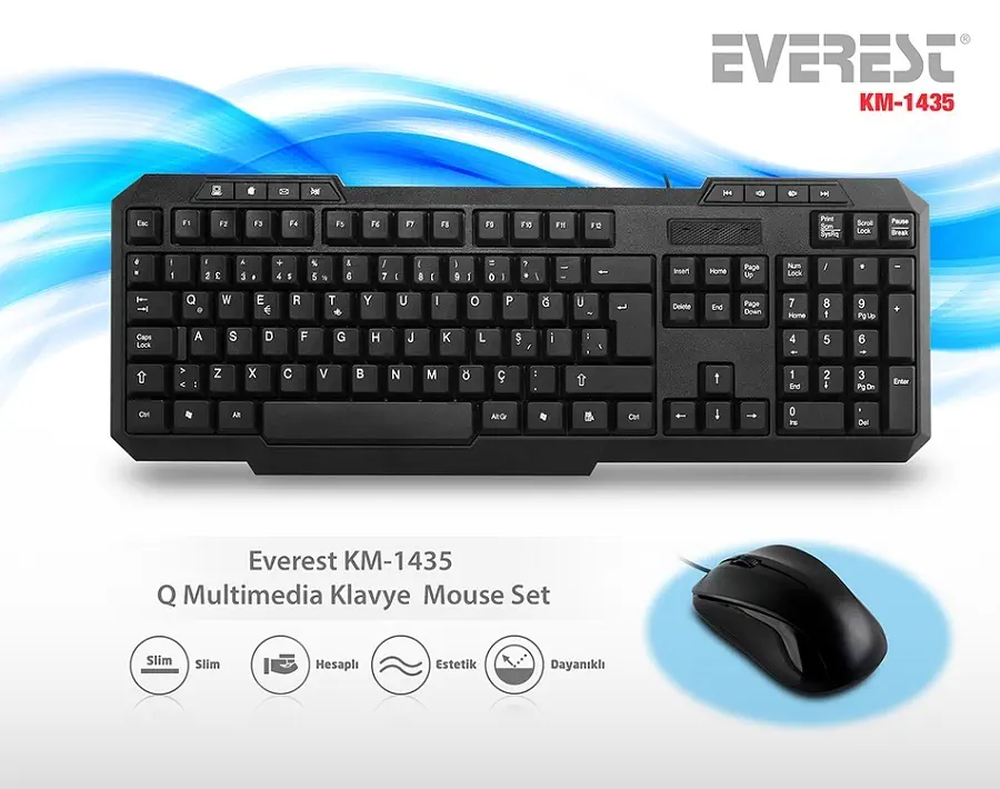 Everest KM-1435 Klavye + Mouse Set