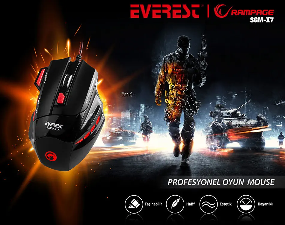 Everest SGM-X7 Oyuncu Gaming Mouse + Mouse Pad