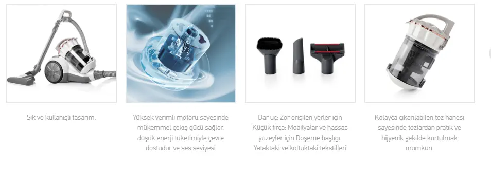 Arzum AR4006 Olimpia Energy Multi Cyclone Filtreli 800W Toz Torbasız Elektrikli Süpürge İnci