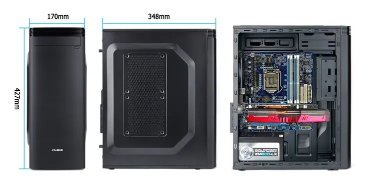 Zalman ZM-T5 1xMic, 1xUSB 3.0 1xUSB 2.0 Mini Tower Kasa