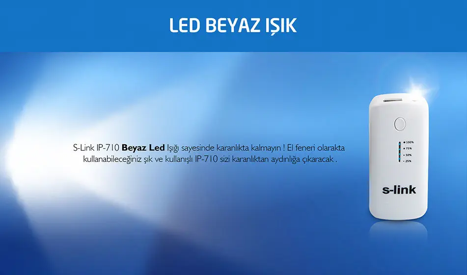S-Link IP-710 5200mAh Powerbank Beyaz/Gümüş