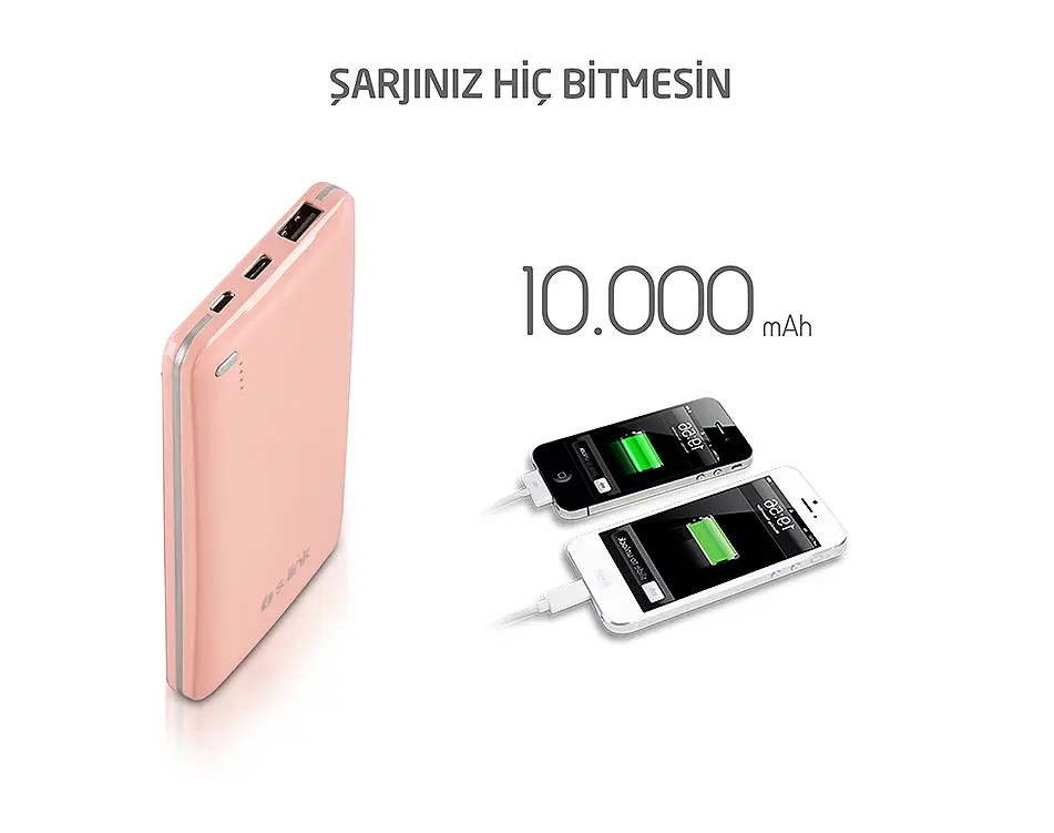 S-Link IP-G100 10000mAh Beyaz Powerbank