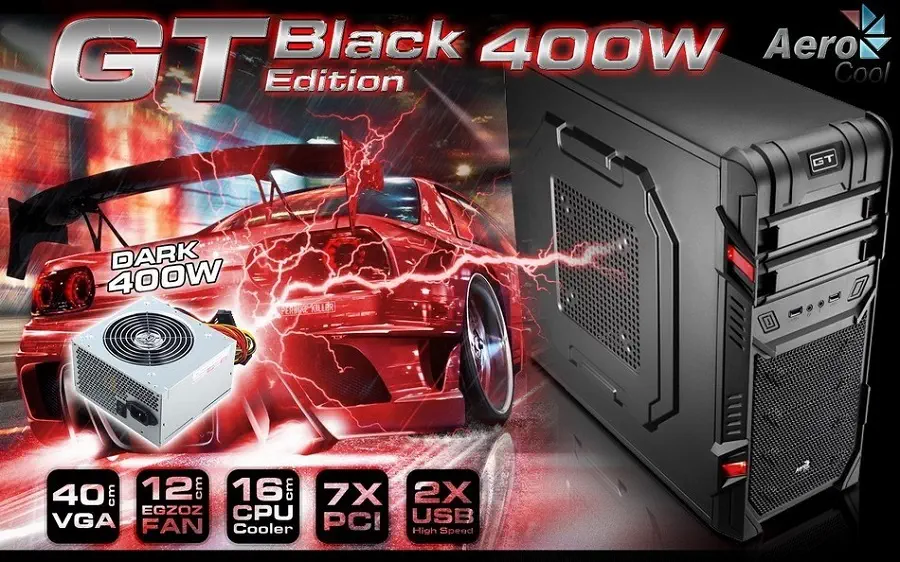 Aerocool GT Black Edition AE-GT-400 400W Mid-Tower Oyuncu Kasası