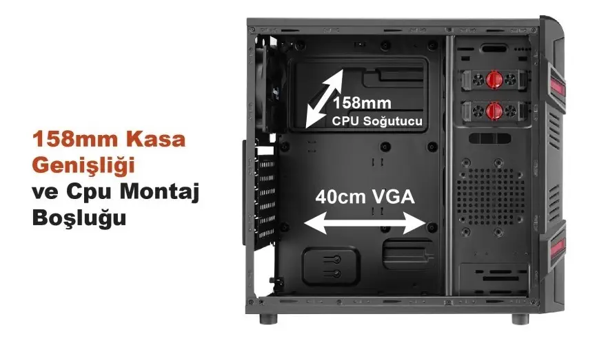 Aerocool GT Black Edition AE-GT-400 400W Mid-Tower Oyuncu Kasası