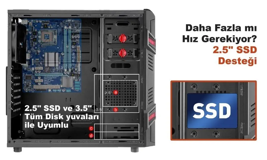 Aerocool GT Black Edition AE-GT-400 400W Mid-Tower Oyuncu Kasası