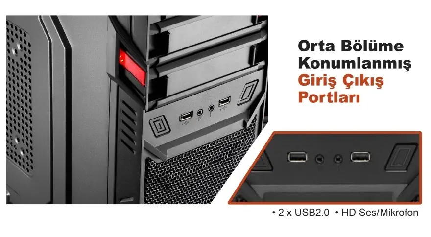 Aerocool GT Black Edition AE-GT-400 400W Mid-Tower Oyuncu Kasası
