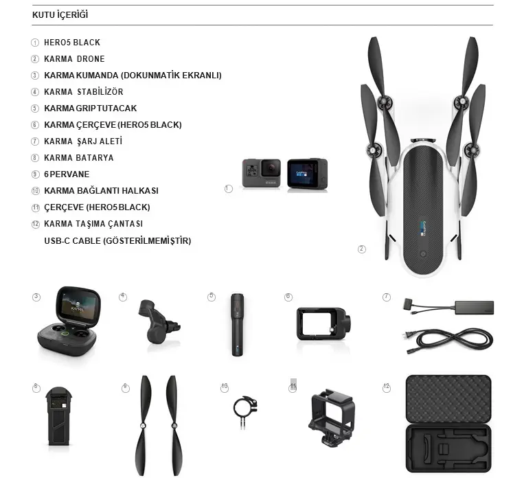 GoPro Karma 5GPR/QKWXX-511 Drone ve Hero5 Black Kamera Dahil Set