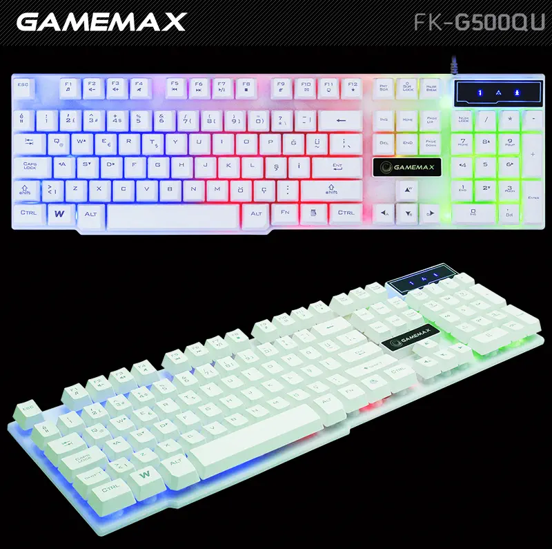 Gamemax FK-G500QU 3 Renk Işıklı Oyuncu Gaming Klavye