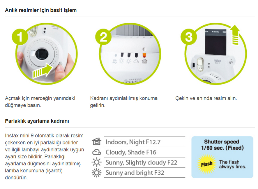 Fujifilm İnstax Mini 9 Beyaz