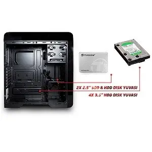 Everest Rampage TITAN PLUS Beyaz 2*12cm Yeşil Led Fan USB 3.0 Kasa