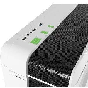 Everest Rampage TITAN PLUS Beyaz 2*12cm Yeşil Led Fan USB 3.0 Kasa