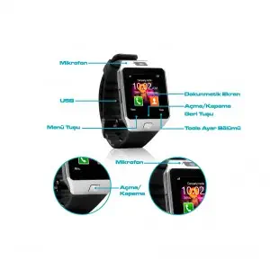 Everest Ever Watch EW-504 Bluetooth Smart Watch Siyah Akıllı Saat