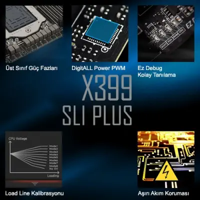 MSI X399 Sli Plus ATX Gaming(Oyuncu) Anakart