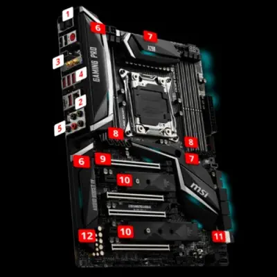 Msi X299 GAMING PRO CARBON AC ATX Gaming (Oyuncu) Anakart