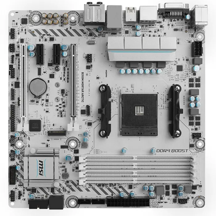 Msi B350M MORTAR ARCTIC Micro-ATX Gaming (Oyuncu) Anakart