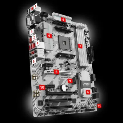 Msi B350 Tomahawk Arctic ATX Gaming (Oyuncu) Anakart