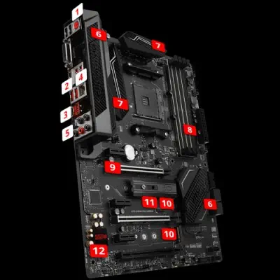 Msi  X370 GAMING PRO CARBON  ATX Gaming (Oyuncu) Anakart