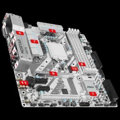 MSI H270M Mortar Arctic Micro-ATX Gaming(Oyuncu) Anakart