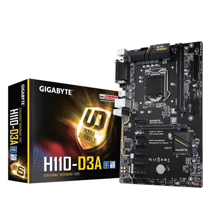 Gigabyte  GA-H110-D3A ATX Gaming (Oyuncu) Anakart