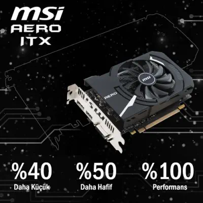 MSI GeForce GTX 1050 Ti AERO ITX 4G OCV1 Ekran Kartı