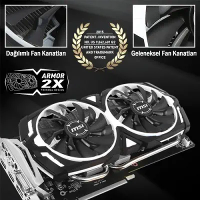 MSI GeForce GTX 1060 ARMOR 3G OCV1 Ekran Kartı