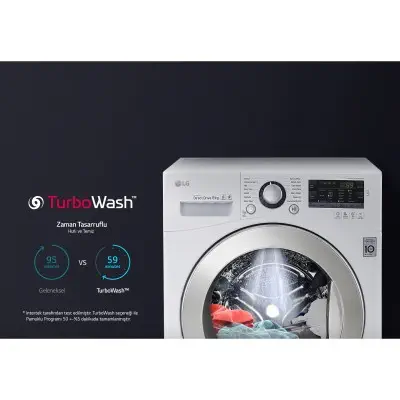 LG FH4U2VDNP5 A+++ 1400 Devir 9 kg Çamaşır Makinası