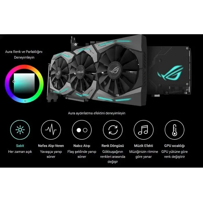 Asus ROG-STRIX-RXVEGA56-O8G-GAMING AMD Radeon RX VEGA 8GB HBM2 2048Bit Gaming (Oyuncu) Ekran Kartı 