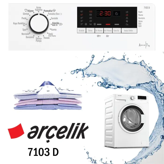 Arçelik 7103 D A+++ 1000 Devir 7 Kg Çamaşır Makinesi