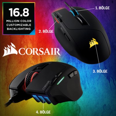 CORSAIR SABRE RGB CH-9303011-EU  Gaming Oyuncu Mouse