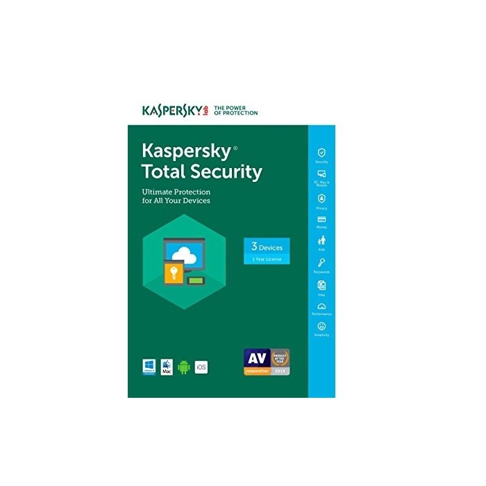 Kaspersky Total Security  2017 Türkçe 3 Kullanıcı 1 Yıl