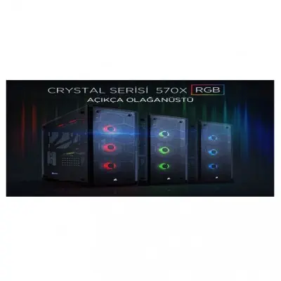 Corsair Crystal Serisi 570X RGB ATX Midi Tower Kasa - CC-9011111-WW