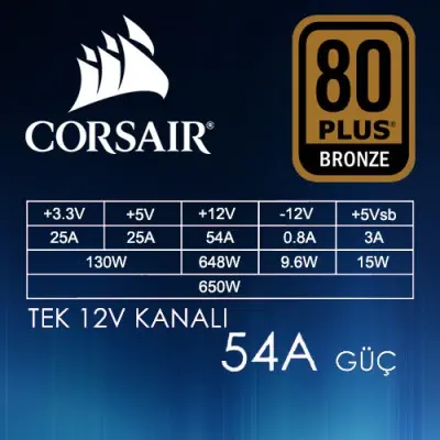 Corsair CX Serisi CX650M CP-9020103-EU