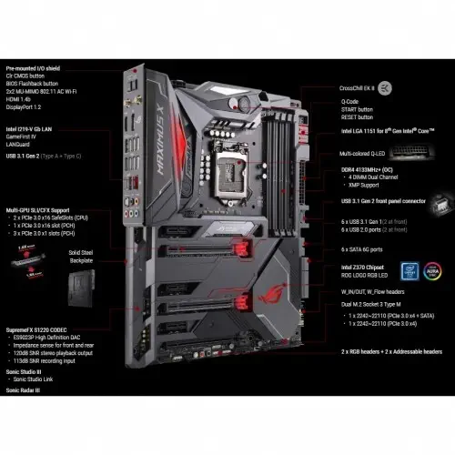 Asus Rog Maximus X Formula ATX Gaming (Oyuncu) Anakart