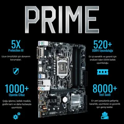 ASUS Prime B250M-A mATX Gaming (Oyuncu) Anakart