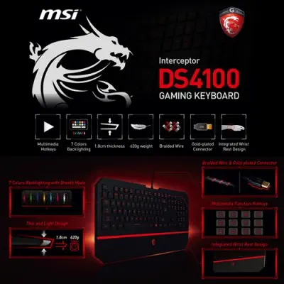 Msi Interceptor DS4100 Gaming Klavye 