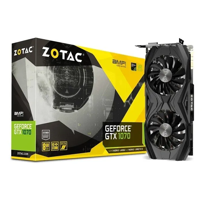 Zotac GeForce  GTX 1070 AMP Core Edition 8GB GDDR5 256Bit ZT-P10700N-10P Gaming (Oyuncu) Ekran Kartı