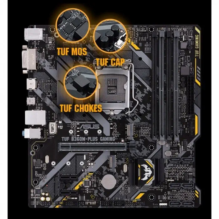 Asus Tuf B360M-Plus Gaming mATX Gaming (Oyuncu) Anakart