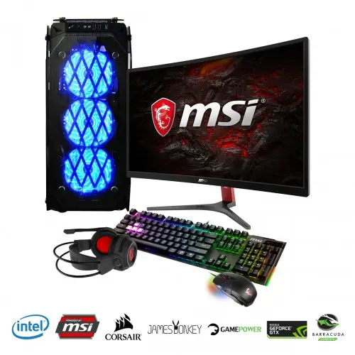 Tomahawk 8780M Intel Core İ7 8700K 3.70GHz 16GB 480GB SSD+1TB 8GB GTX 1080 GAMING X 8G  23.6” Full HD Gaming Bilgisayar 