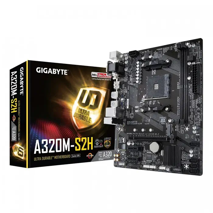 Gigabyte A320M-S2H mATX Gaming (Oyuncu) Anakart