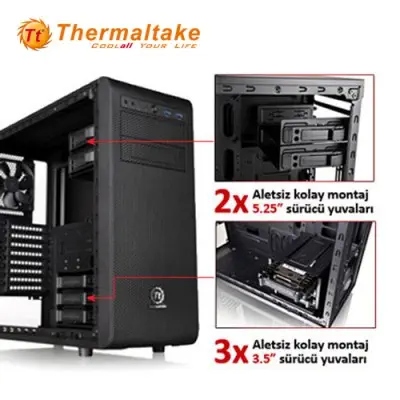 Thermaltake Core V31 CA-3C8-65M1WE-00 Mid-Tower Kasa Smart PSU