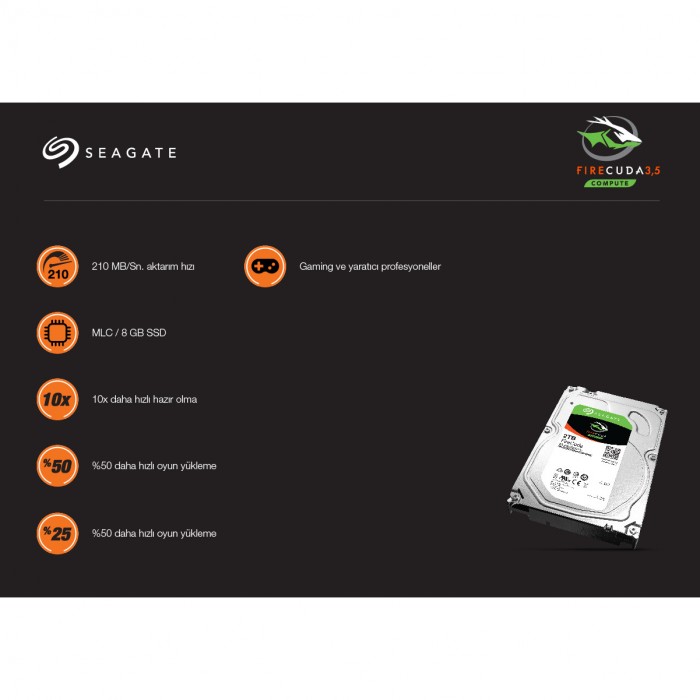 Seagate Firecuda ST1000DX002 SSHD Gaming Harddisk