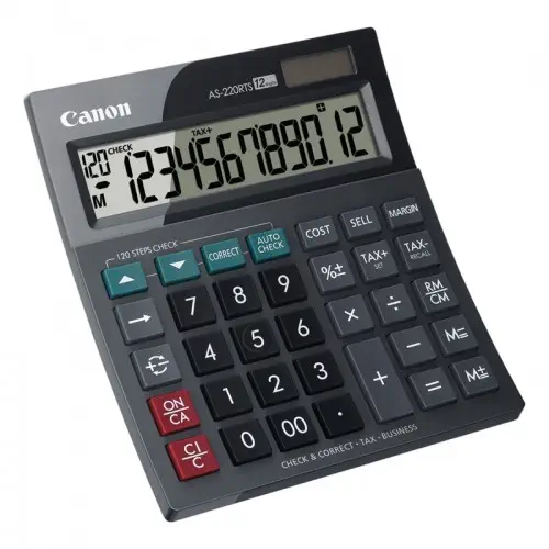 Canon AS-220 RTS 12 Hane Masaüstü Hesap Makinesi