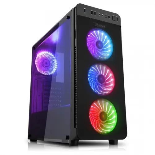 Power Boost JBST-VKG1030RGB USB 3.0 Tempered Glass Pencereli RGB Fanlı Gaming Kasa (PSU Yok )