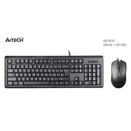 A4 Tech KR-9276 USB TR Q Siyah Klavye+ Optik Mouse