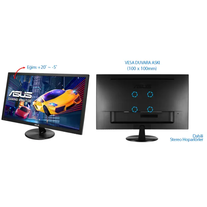 Asus VP228QG 1MS 75Hz HDMI/DP 21.5″ FullHD Gaming Monitör