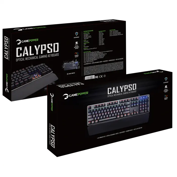 GamePower Calypso Rainbow Optik Mekanik Blue Switch English Q Layout USB Gaming Klavye