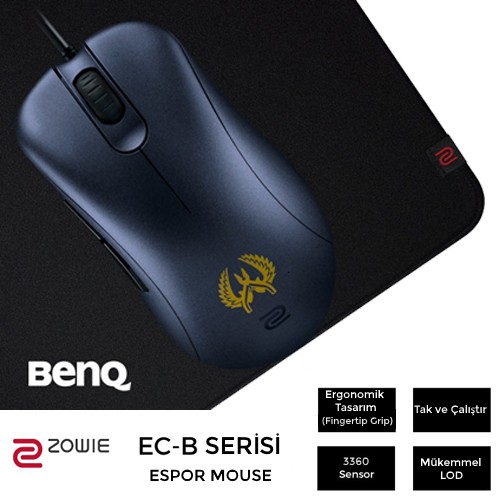 BenQ Zowie EC1-B CS:GO Versiyon 3360 Sensör Fingertip Grip Kablolu e ...
